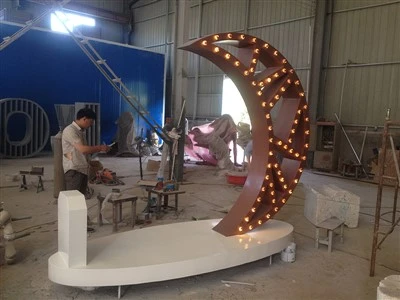 Corten Steel Moon Sculpture